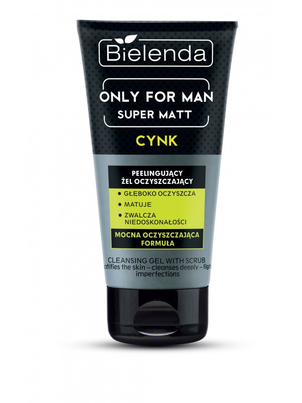 Bielenda ALLEEN VOOR MEN SUPER MAT face wash peeling gel voor mannen 150 g