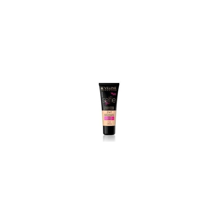 Eveline Selfie Time 2-in-1 dekkende en hydraterende foundation /01/ Porcelain 30 ml