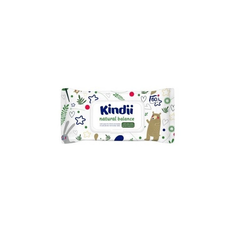 Дитячі серветки Cleanic Kindi Natural Balance 60 шт
