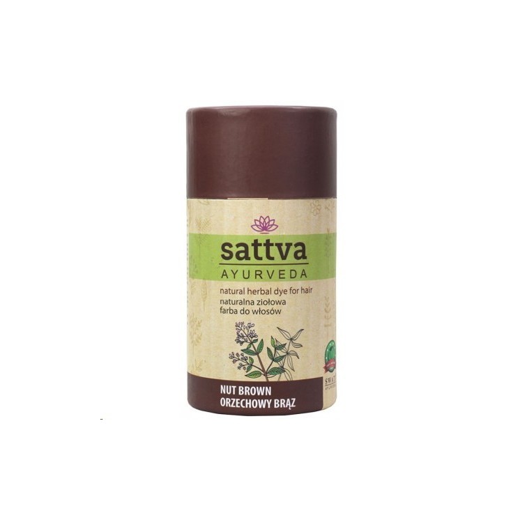 Sattva Ayurveda Natuurlijke Kruiden Haarverf Notenbruin 150 g