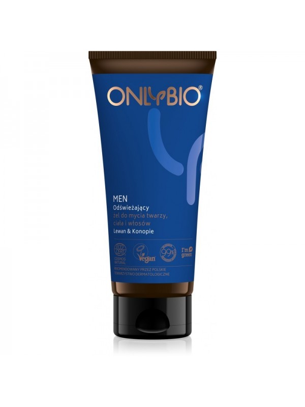 ONLYBIO Men Gel voor het wassen van gezicht, lichaam en haar verfrissend 200 ml