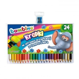 BAMBINO Buntstifte mit Holzrahmen, 24 Farben + Anspitzer