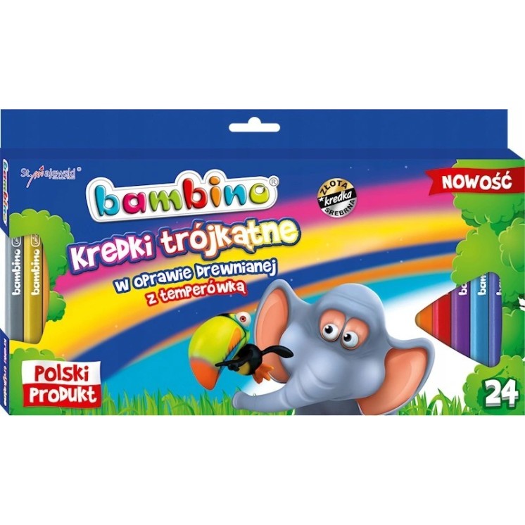 BAMBINO Dreieckige Buntstifte 24 Farben + Spitzer