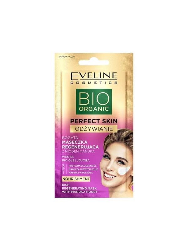 Eveline Bio Organic Perfect Skin rijk regenererend gezichtsmasker met Manuka Honing 8 ml