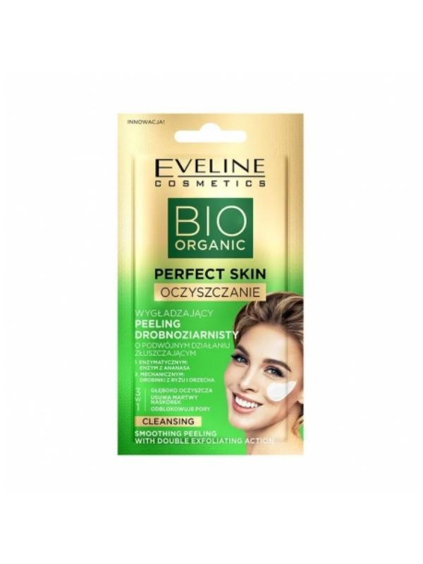 Eveline Bio Organic Perfect Skin smoothing Fijnkorrelige Peeling met dubbele exfoliërende werking 8 ml