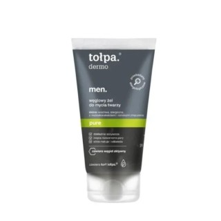 Tołpa Dermo Men Pure. houtskool face wash gel reinigt de huid