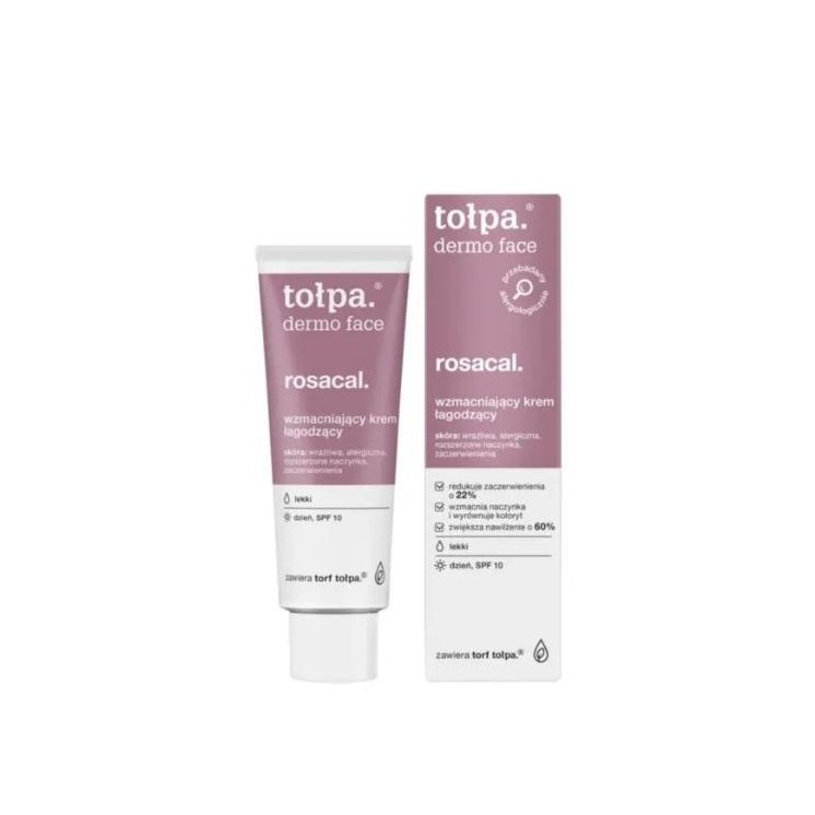 Tołpa Dermo Rosacal. Verzachtende gezichtscrème voor de dag SPF10