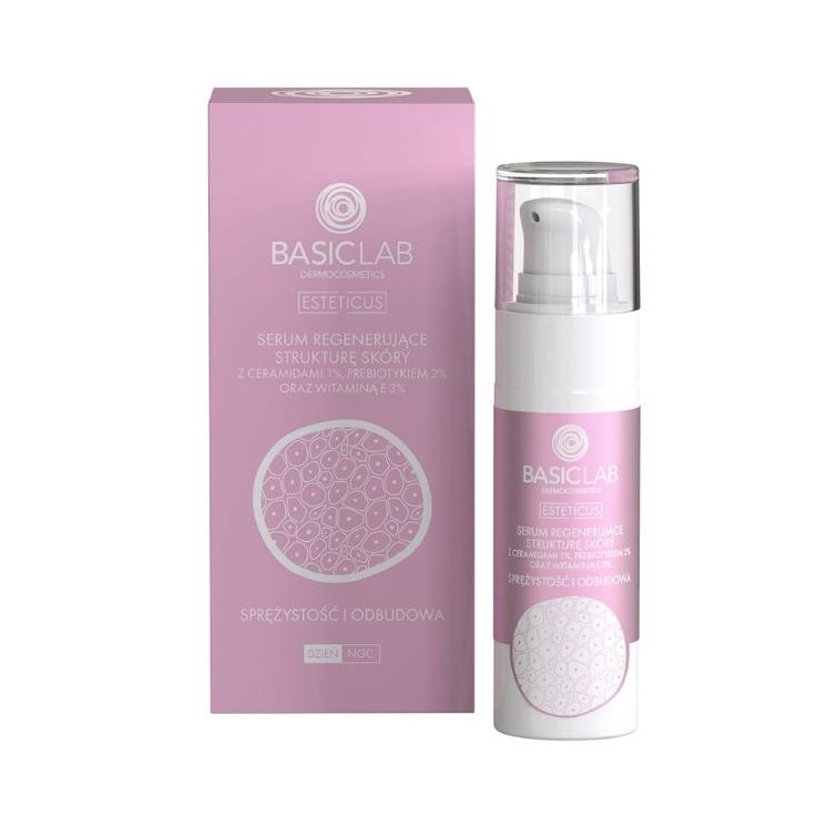 BasicLab Esteticus Huidstructuur Regenererend Serum met 1% ceramiden voor elasticiteit en herstel 30 ml