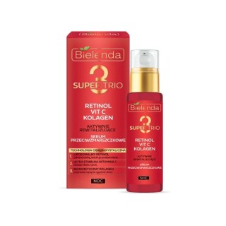 Bielenda Super Trio Retinol + Vit C + Collagen активно відновлююча нічна Serum проти зморшок 30 мл
