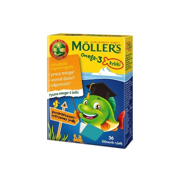 Рибне желе Moller's Omega-3 зі смаком апельсин-лимон 36 шт