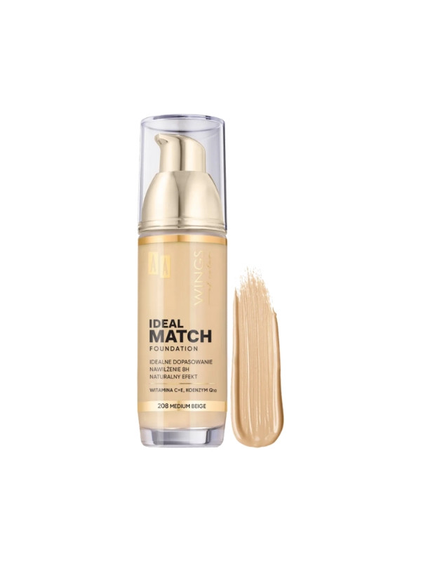 AA Wings of Color Ideal Match Foundation /208/ Medium Beige 35 ml