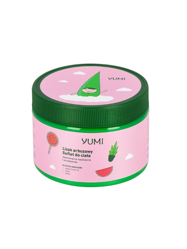 Yumi aloe body soufflé hydraterende en verfrissende Watermeloen Lollipop 300 ml