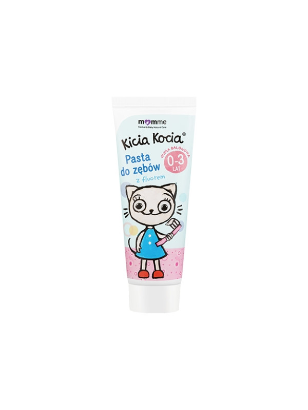 Momme Mother & Baby Natural Care Kitty Cat Tandpasta Zonder Fluoride 0-3 Jaar Kauwgom 50ml