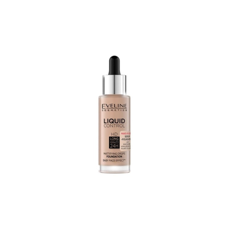 Eveline Liquid Control Foundation in een druppelaar /025/ Light Rose 32 ml
