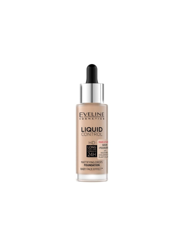 Eveline Liquid Control Foundation in een druppelaar /035/ Natural Beige 32 ml