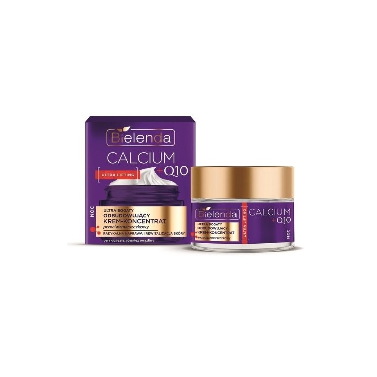 Bielenda CALCIUM + Q10 ultra reichhaltiges, aufbauendes Anti-Falten-Gesichtscremekonzentrat für die Nacht 50 ml