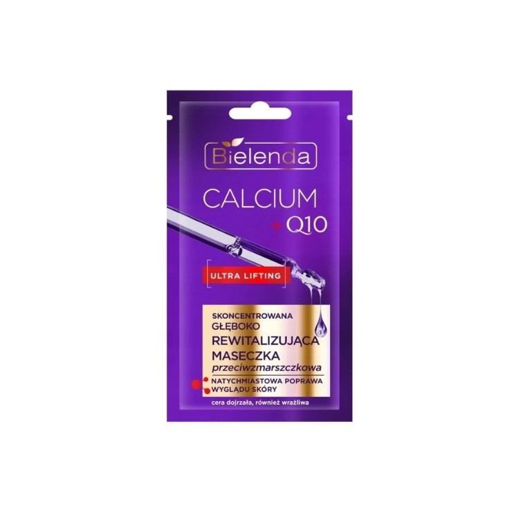 Bielenda CALCIUM + Q10 konzentrierte, tief revitalisierende Anti-Falten-Gesichtsmaske 8 g