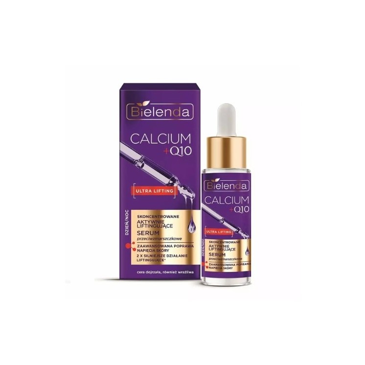 Bielenda CALCIUM + Q10 konzentriertes, aktiv straffendes Anti-Falten- Serum Tag/Nacht 30 ml