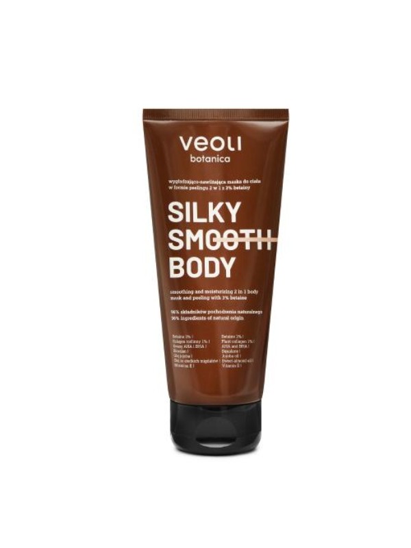 Veoli Botanica Silky Smooth Body 2in1 gladmakend en hydraterend lichaamsmasker in de vorm van peeling met betaïne 180 ml