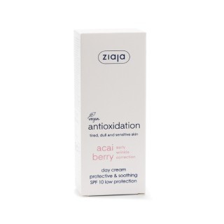 Ziaja Acai Berries Schützende und beruhigende Tagesgesichtscreme SPF10 geringer Schutz 50 ml
