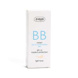 Ziaja BB active Gezichtscrème voor onvolkomenheden voor de vette en gecombineerde huid SPF15 lichte tint 50 ml