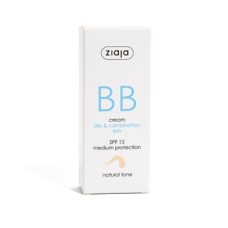 Ziaja BB Active Gesichtscreme gegen Unreinheiten für fettige und Mischhaut SPF15 natürlicher Farbton 50 ml