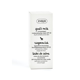 Ziaja Geitenmelk Geconcentreerde Hydraterende Fotobeschermende Gezichtscrème UVB+UVA SPF20 Lage Bescherming 50 ml