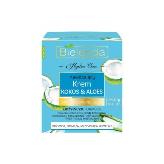 Bielenda HYDRA CARE kokos en Aloë Vera Gezichtscrème voor de Gedehydrateerde Huid 50 ml