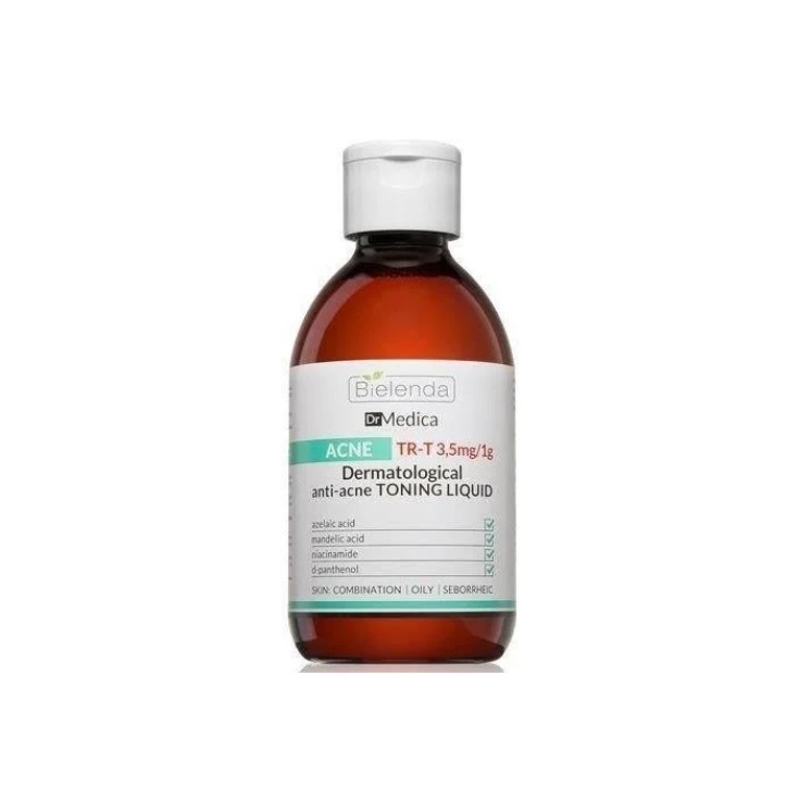 Bielenda Dr Medica Acne Dermatologische Tonifiërende Vloeistof voor Gezicht, Hals en Rug 250 ml