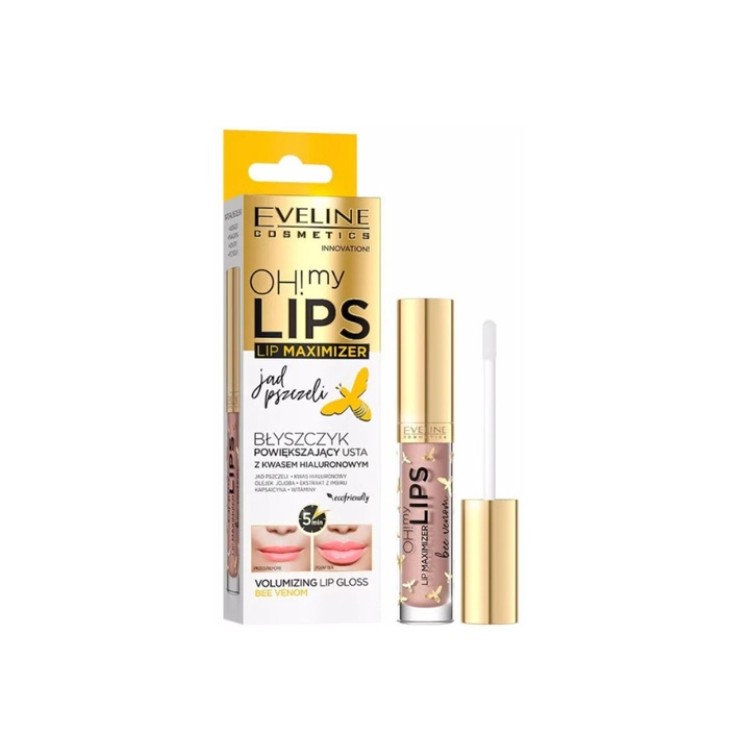 Eveline OH! MY LIPS Lippenvergrößernder Lipgloss mit Hyaluronsäure und Bienengift, 4,5 5 ml