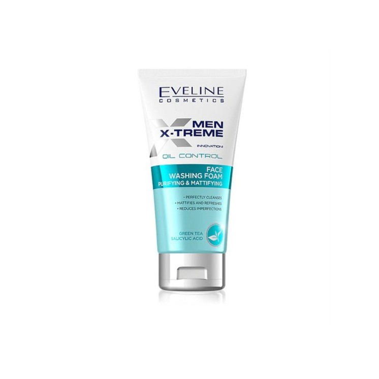 Eveline Men X-Treme Innovation ! Oil Control Reinigungs- und Mattierungsschaum für das Gesicht, 150 ml